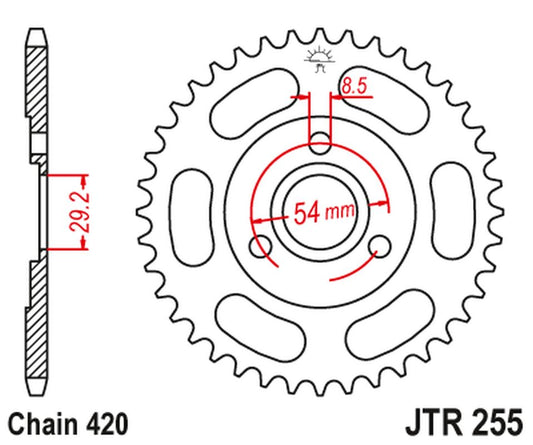 Rear Sprocket 255 26 HONDA Z 50 MONKEY (25526JT) (Chain.520)
