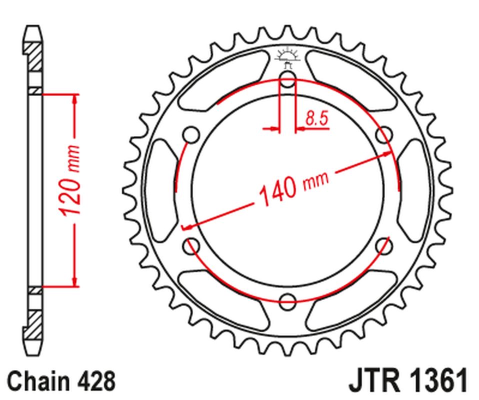 Rear Sprocket 260 50 HONDA XLR 250 BAJA '88-94' (26050JT) (Chain428)