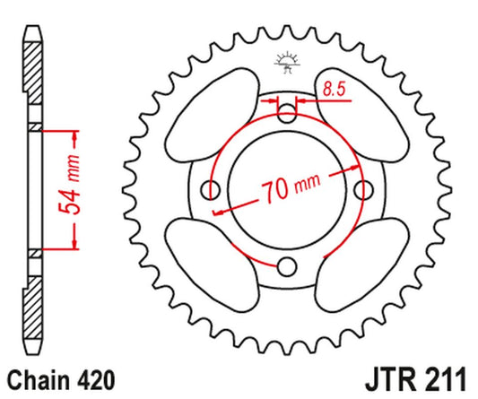 Rear Sprocket 269 39 HONDA C 90 CUB '84-02' (26939JT) (Chain.420)