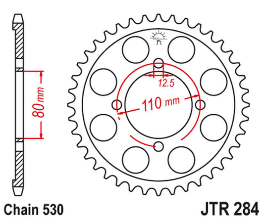 Rear Sprocket 284 38 HONDA CB 650 Z,A,B,C '79-'82 (28438JT) (Chain. 530)