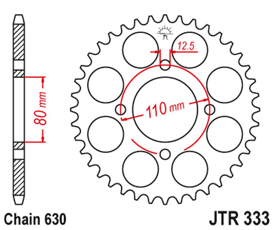 Rear Sprocket 333 38 HONDA CB 750 F '77-80' (33338JT) (Chain.630)