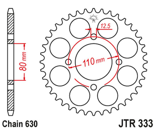 Rear Sprocket 333 43 HONDA CB 750 F '77-80' (33343JT) (Chain.630)