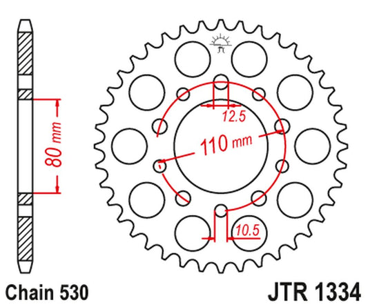Rear Sprocket 334 39 HONDA VF 750C MAGNA '94-'04 (RC43) (33439JT) (Chain. 530)