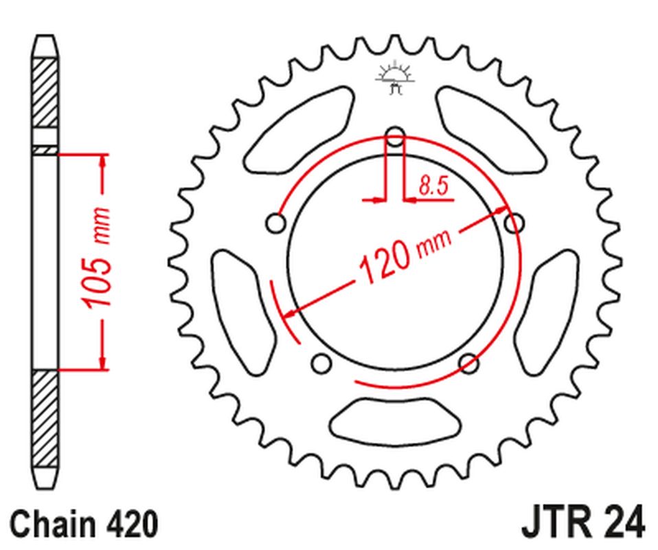 Rear Sprocket 3565M 55 APRILIA 50RX '98-'05, 50SM '03-'06 (3565M55JT) (Chain. 420)