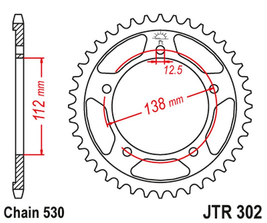 Rear Sprocket 408 40 HONDA CB 1100 SA-E/F '14-'15, CB 1100 EX-E/F/G/H/J '15-'17 (40840JT) (Chain. 530)