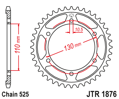 Rear Sprocket 4285 42 YAMAHA YZF-R7 '22-'23, MT-10 (MTN1000) '22-'23 (428542JT) (Chain. 525)