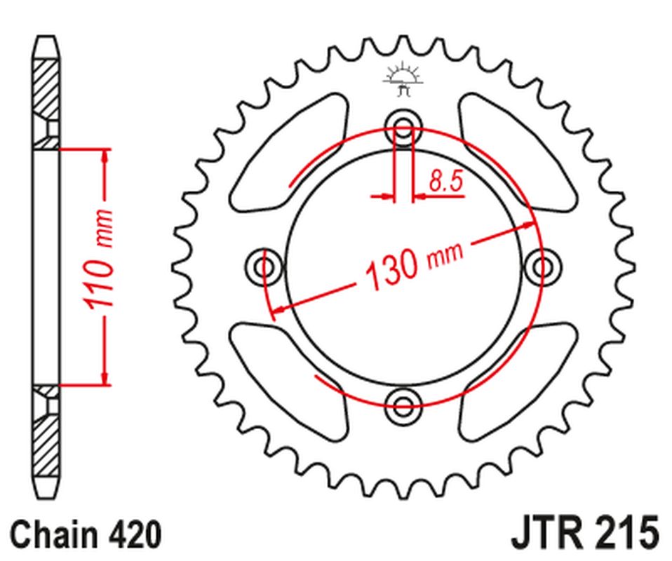 Rear Sprocket 4306 56 HONDA CR 80/85 '85-'07 (430656JT) (Chain. 420)