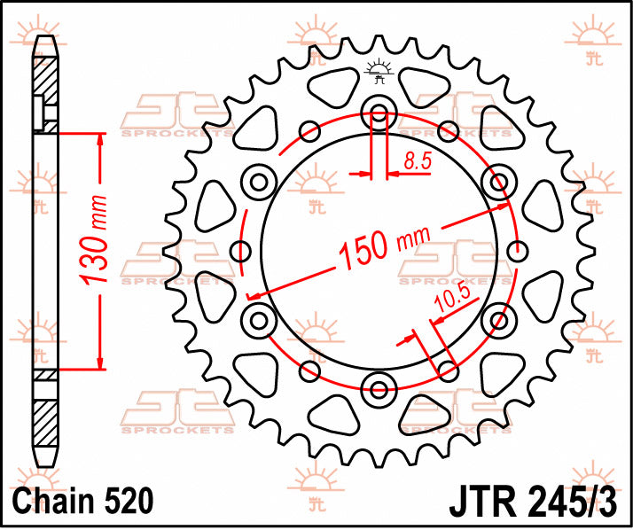Rear Sprocket 4309 43 HONDA XL600/XL500/NX650/XR600/FX650 (430943JT)* (Chain. 520)