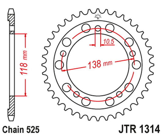 Rear Sprocket 4343 39 HONDA CBR 400 (NC29) (434339JT) (Chain.525)