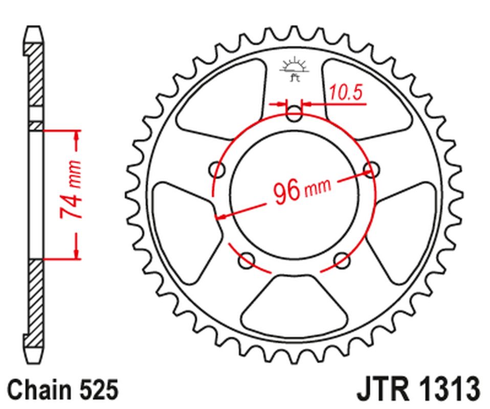 Rear Sprocket 4343 42 HONDA CBR 400 (NC23) (434342JT) (Chain.525)
