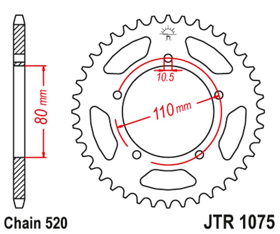 Rear Sprocket 4347 36 KYMCO 250 VENOX '04-09' (434736JT) (Chain.520)