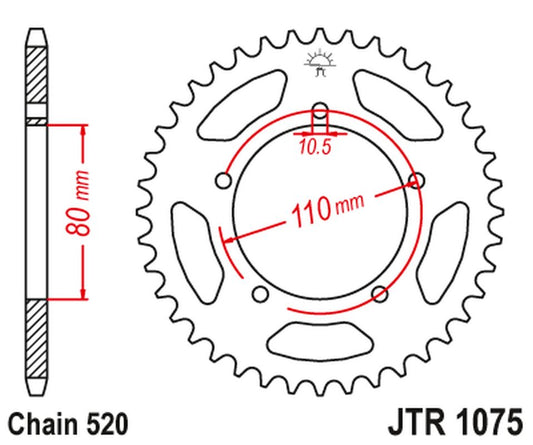 Rear Sprocket 4347 36 KYMCO 250 VENOX '04-09' (434736JT) (Chain.520)