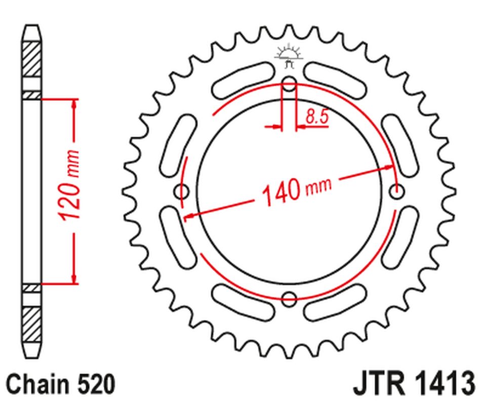 Rear Sprocket 4354 39 KAWASAKI KXF A TECATE '87-88' (ATV) (435439JT) (Chain.520)