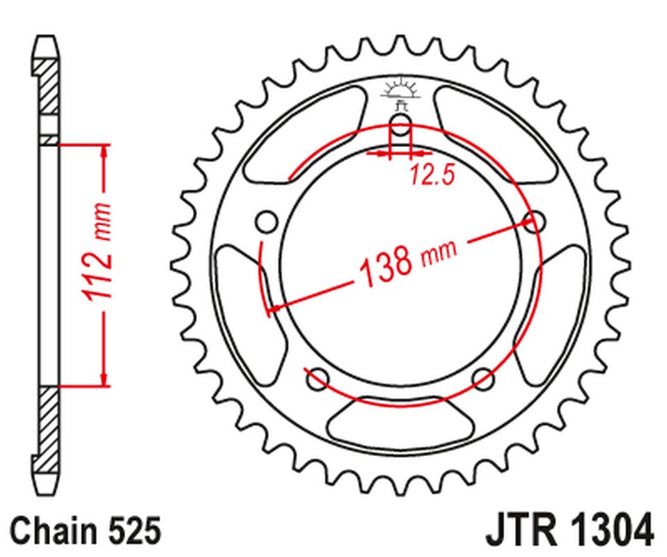 Rear Sprocket 4357 42 HONDA CBF 600, CB 600, CB 650F '14-'18, CBR 650F '14-'18, VT 750DC (435742JTZBK)* (Chain. 525)