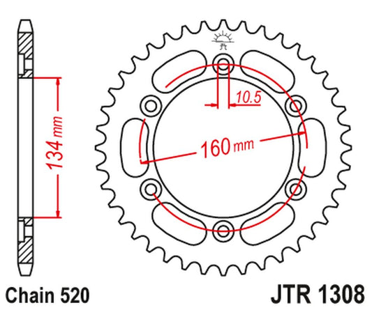 Rear Sprocket 4400 43 Aluminium HONDA CBR 600/900/929/954/1000 (440043JTA) (Chain. 520) BLACK