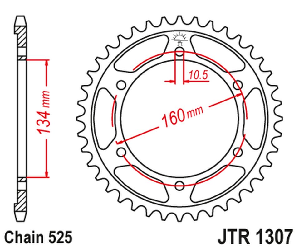 Rear Sprocket 4405 42 HONDA CBR 600RR '03-'06 (PC37) (440542JTZBK) (Chain. 525) BLACK