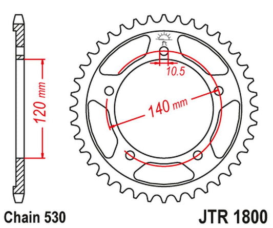 Rear Sprocket 4409 45 TRIUMPH TIGER 1050 '07-'14 (440945JT) (Chain. 530) BLACK (+1)