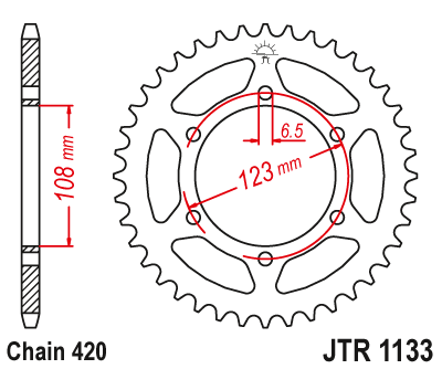 Rear Sprocket 4412 59 APRILIA SX 50 -18-19 (441259JT) (Chain.420)