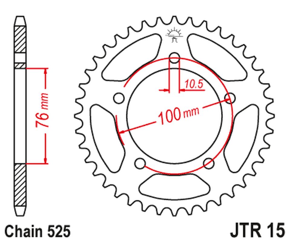 Rear Sprocket 4456 46 BENELLI BN 302 '15-19 445644JT) (Chain. 525)