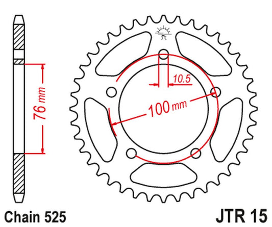 Rear Sprocket 4456 46 BENELLI BN 302 '15-19 445644JT) (Chain. 525)