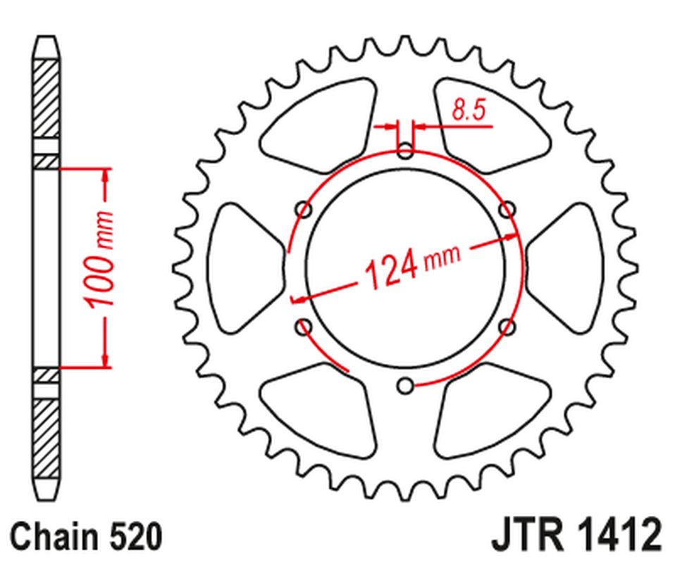 Rear Sprocket 4466 37 KAWASAKI KXT 250 B1/B2 '86-87' (446637JT) (Chain.520)