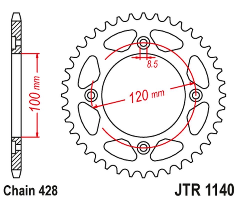 Rear Sprocket 4478 54 BETA 125 RR/RE '08-20' (447854JT) (Chain. 428)