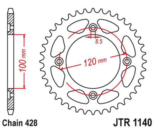 Rear Sprocket 4478 54 BETA 125 RR/RE '08-20' (447854JT) (Chain. 428)