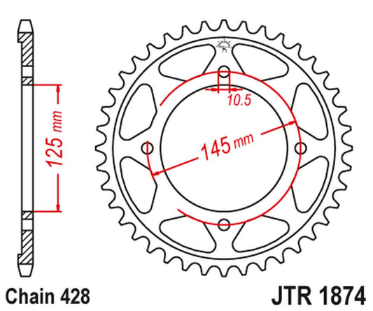 Rear Sprocket 4482 56 YAMAHA XVS 125 DRAG STAR '00-04, XVS 250 DRAG STAR '01-04' (448256JT) (Chain. 428)