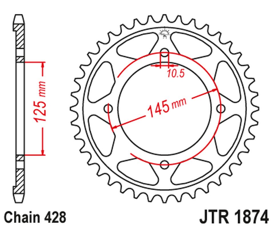 Rear Sprocket 4482 59 YAMAHA XVS 125 DRAG STAR '00-04, XVS 250 DRAG STAR '01-04' (448259JT) (Chain. 428)