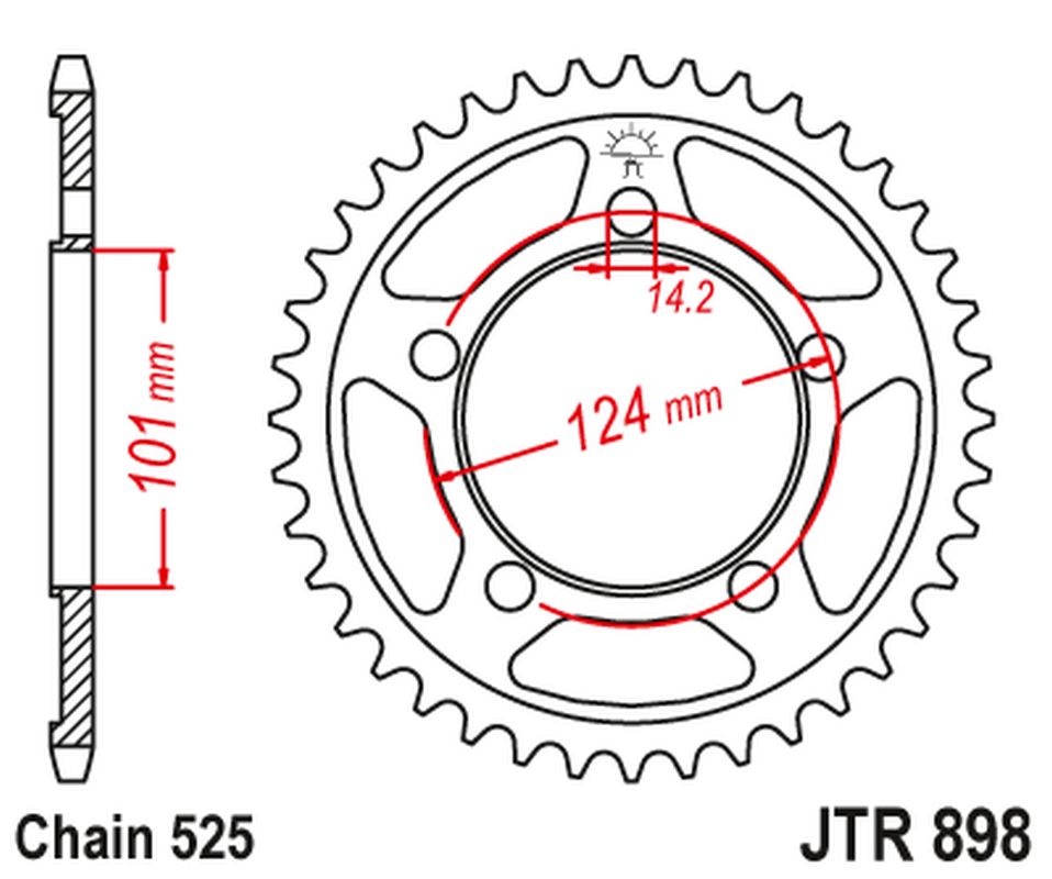Rear Sprocket 4508 38 KTM 990 SUPERDUKE/R '05-12 1190 RC8/R '10-15 (450838JT) (STD.38) (Chain. 525) COLOR BLACK