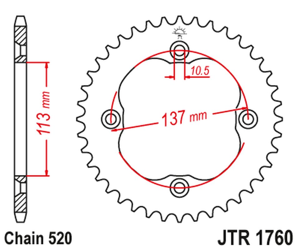 Rear Sprocket 4509 35 SUZUKI LTZ 400 '09-12' (LT-Z), LTR 450 '06-10' (LT-R) (450935JT) (Chain.520)