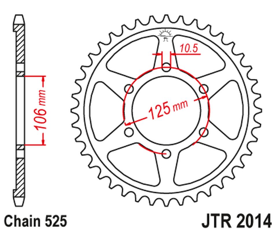 Rear Sprocket 4529 50 TRIUMPH 800 TIGER 11-19 (452950JT) (Chain. 525) BLACK