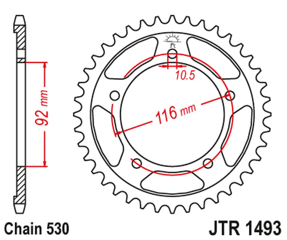 Rear Sprocket 4542 41 KAWASAKI ZZR 1400 '06-'18 (454241JT) (Chain. 530) (BLACK)