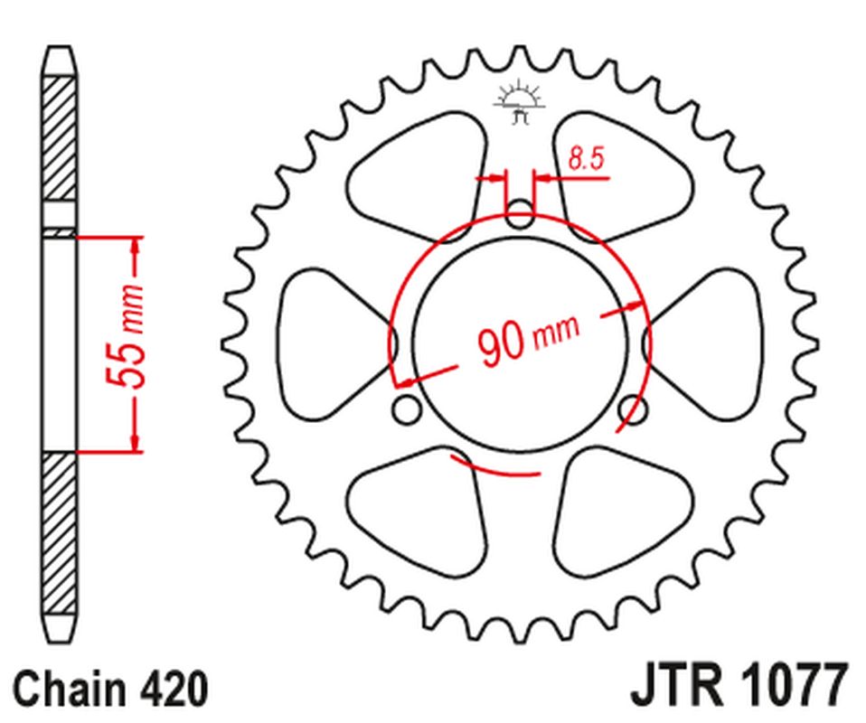 Rear Sprocket 4575 47 RIEJU 50 RS2 MATRIX/PRO '03-09' NAKED '04-09 (457547JT) (Chain.420)