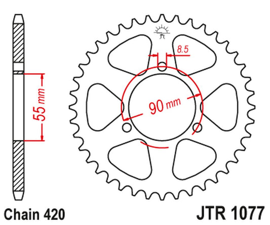 Rear Sprocket 4575 47 RIEJU 50 RS2 MATRIX/PRO '03-09' NAKED '04-09 (457547JT) (Chain.420)