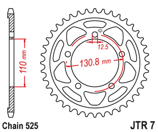 Rear Sprocket 4585 45 BMW S 1000 RR '09-'11 (JTR7.45)* (Chain. 525) BLACK