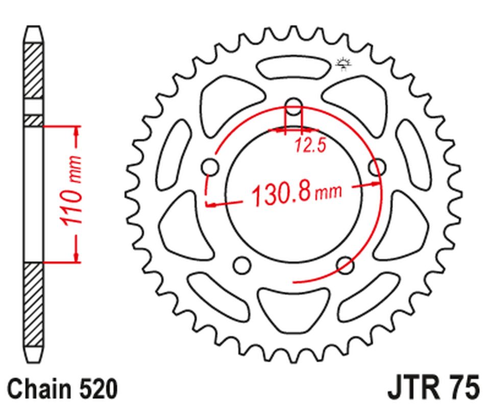 Rear Sprocket 4586 43 BMW S 1000 RR '09-20' (458643JT) (Chain.520) CONVERSION