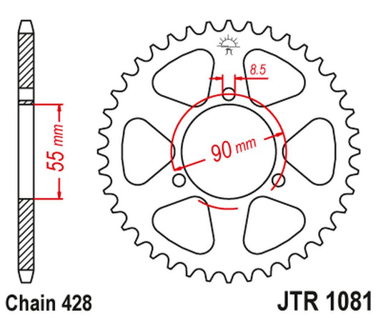 Rear Sprocket 4612 46 RIEJU 125 RS2 NAKED/MATRIX/PRO '06-10'(461246JT) (Chain.428)