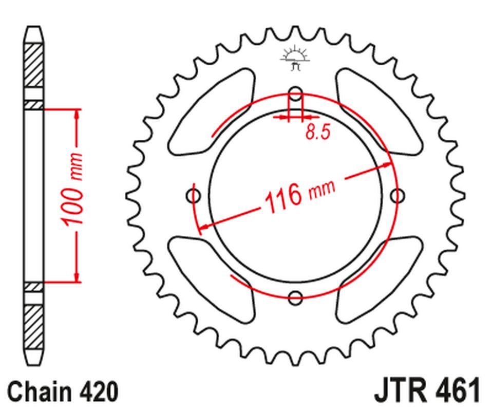 Rear Sprocket 467 48 KAWASAKI KX 85/80 '86-'17 (46748JT) (Chain. 420)