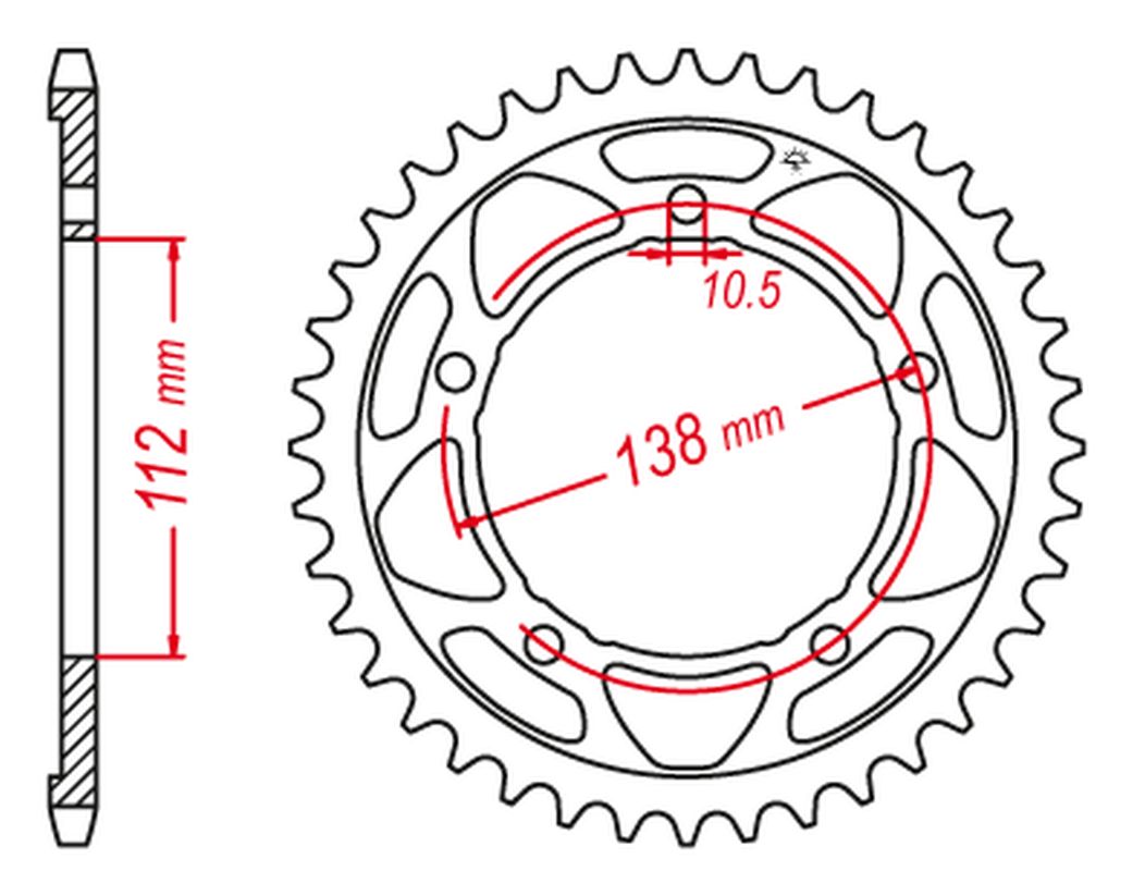 Rear Sprocket 4684 47 YAMAHA 900 NIKKEN (MXT850) '18-'20 (Chain. 525)