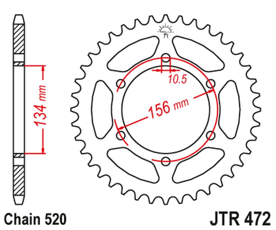 Rear Sprocket 473 37 KAWASAKI Z 200 '77-83', Z 250 '81-83' (47337JT) (Chain.520)
