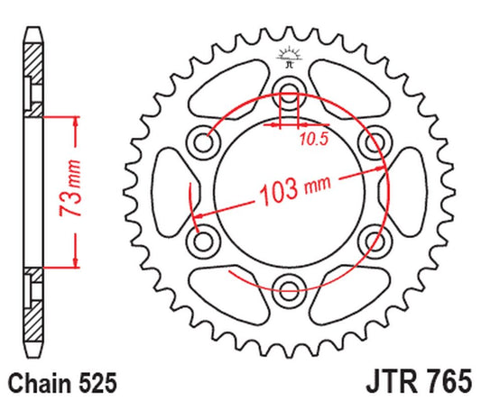 Rear Sprocket 4731 43 DUCATI MULTISTRADA 950 '17-20 (473143JT) (Chain. 525)