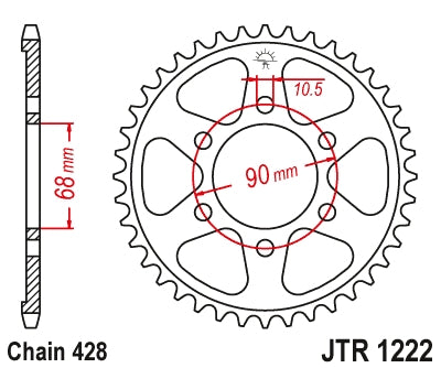 Rear Sprocket 4733 47 HONDA CB 125R '18-'20 (473347JT) (Chain.428)