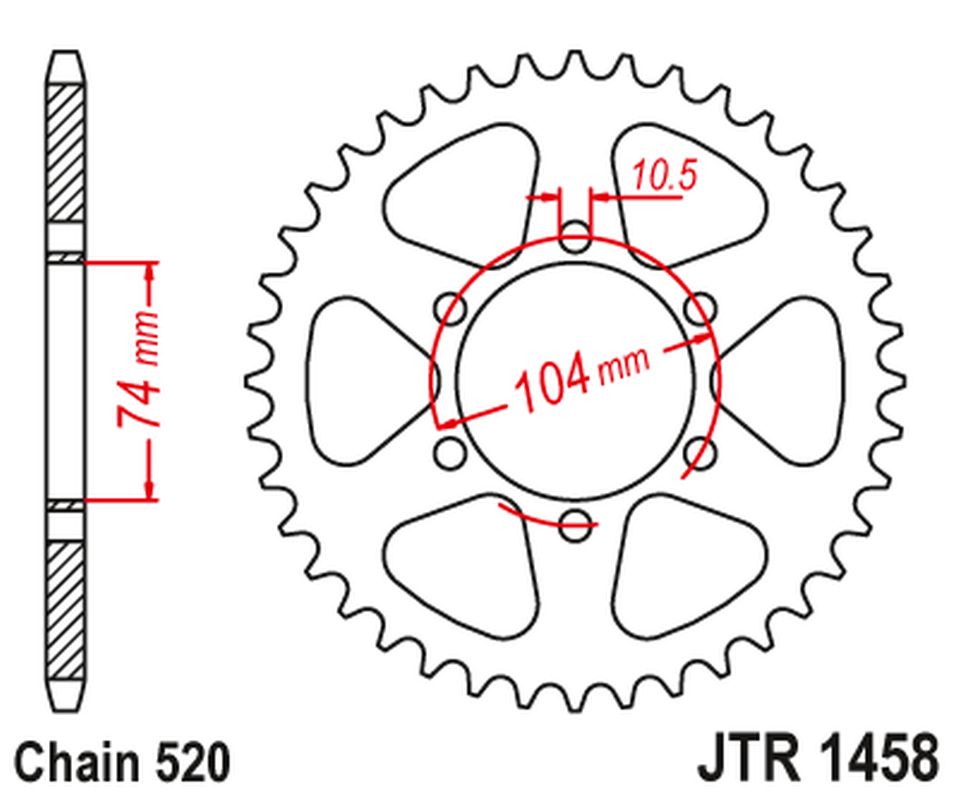 Rear Sprocket 475 40 KAWASAKI KL 250 '77-78', KE 250 '77-79' (47540JT) (Chain520)