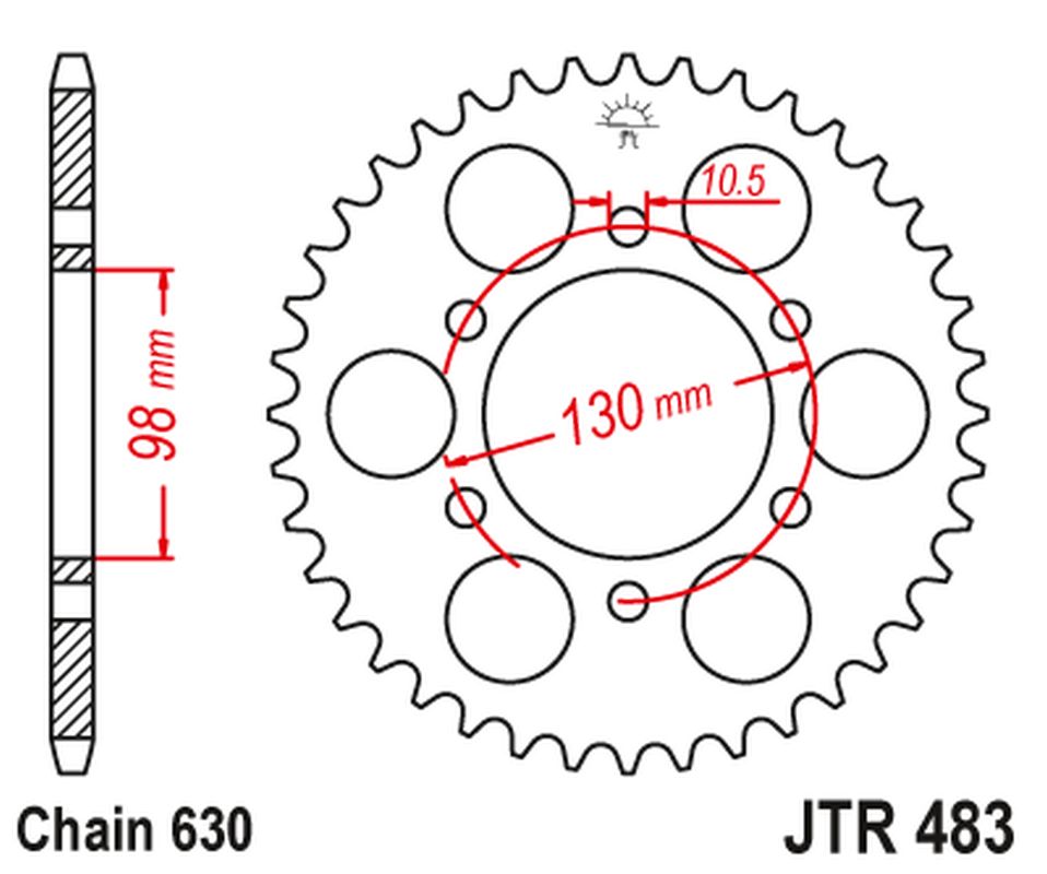 Rear Sprocket 483 33 KAWASAKI Z 900 '73-76' (48333JT) (Chain.630)