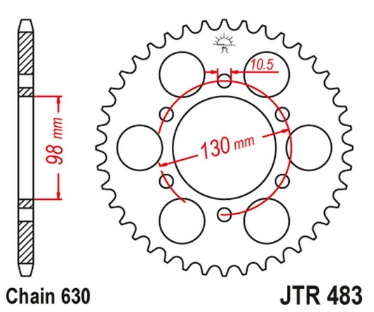 Rear Sprocket 483 35 KAWASAKI Z 900 '73-76' (485335JT) (Chain.630)