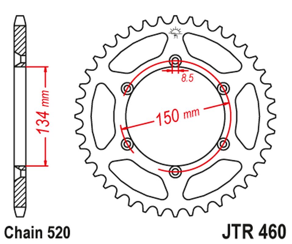 Rear Sprocket 489 39 KAWASAKI KX/KXF `84-24 (48939JT) (Chain. 520)