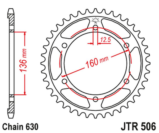 Rear Sprocket 500M 40 KAWASAKI GPZ 1000 RX '86-89' (500M40JT) (chain.630) CONVERSION