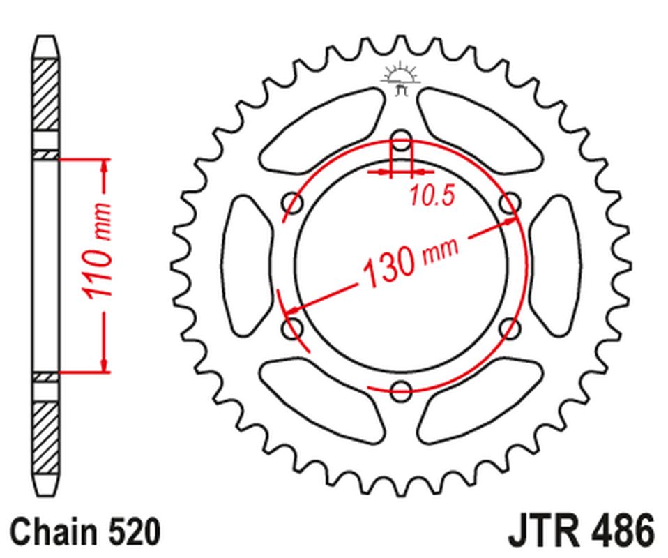 Rear Sprocket 504 47 KAWASAKI ZZR 250 (EX250)'90-'03 (50447JT) (Chain. 520) BLACK