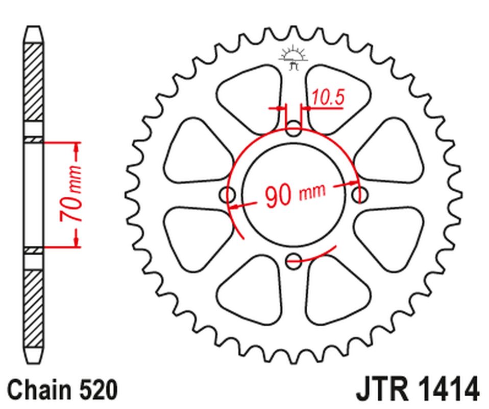 Rear Sprocket 5302 41 KAWASAKI KSF 250 MOJAVE '87-04', KEF 300 LAKOTA '95-03' (530241JT) (Chain.520)